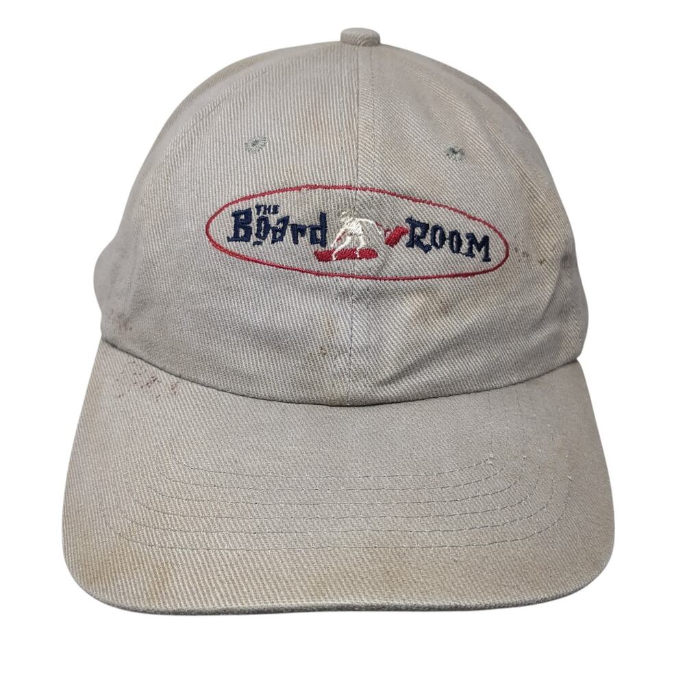 The Board Room Strapback Baseball Cap Brown One Size Adjustable Embroidered